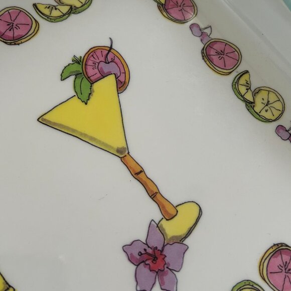 Nicole Miller Home Large Melamine Tropical Tiki Theme Serving Platter Tray NWT - Picture 4 of 6